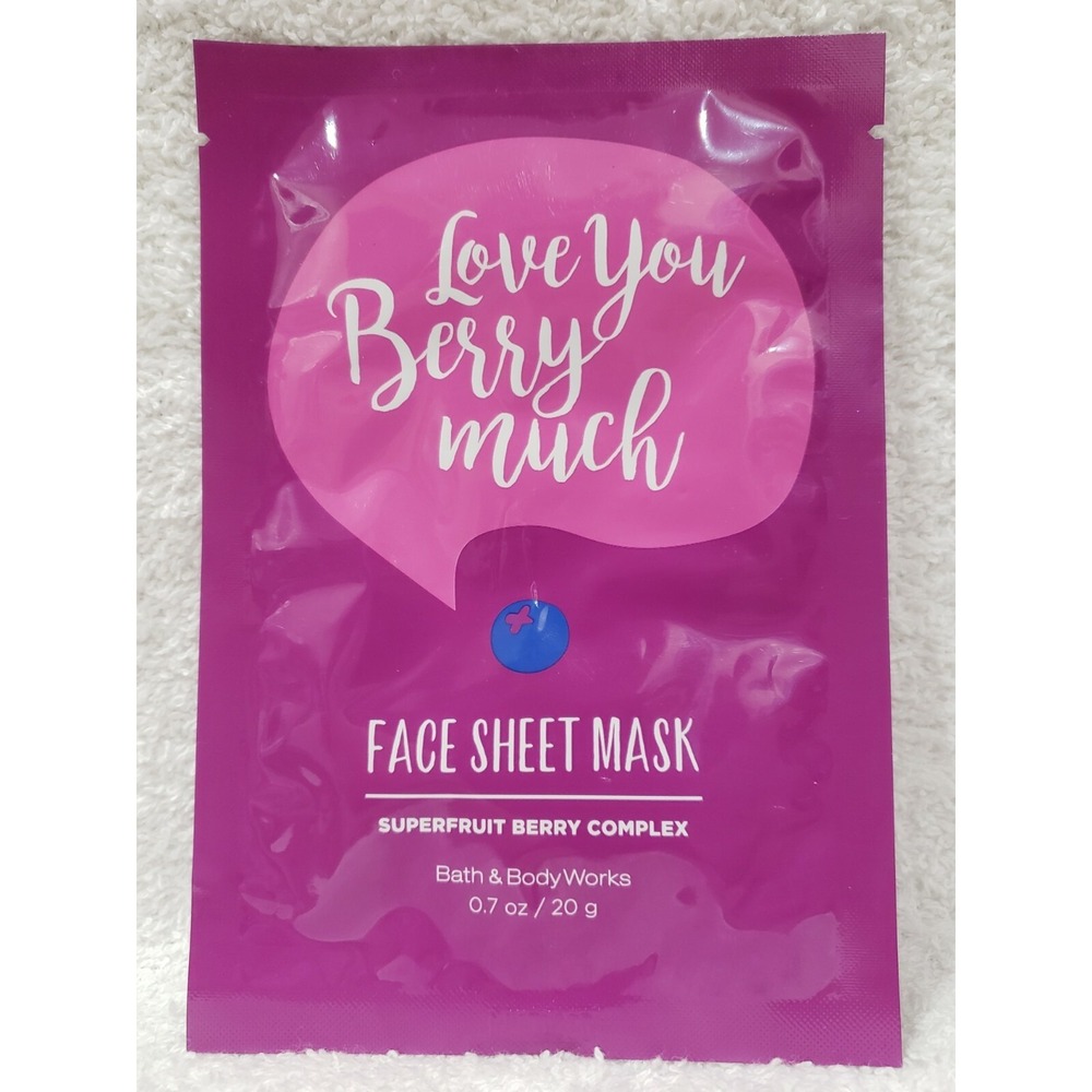Bath & Body Works LOVE YOU BERRY MUCH Face Sheet Mask Superfruit .7 oz/20g New